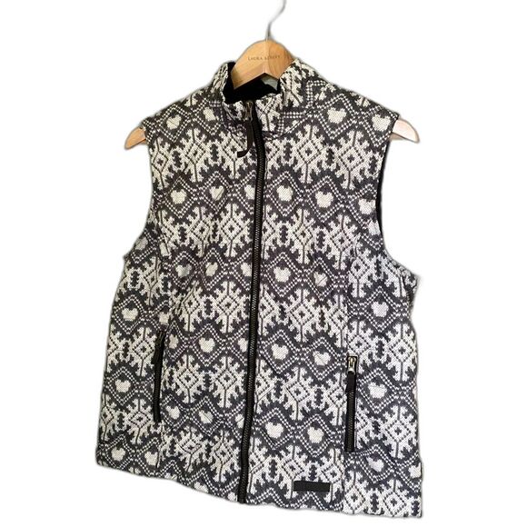 G.H. BASS & CO women’s puffer vest winter gorpcore Nordic fair isle size L EUC - Picture 1 of 16